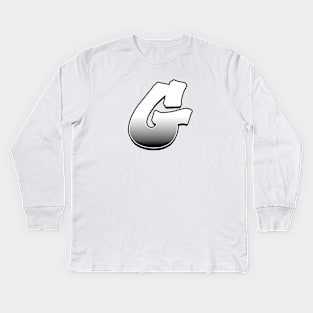 Letter G - White / Grey fade Kids Long Sleeve T-Shirt